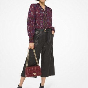 COPY - MICHAEL KORS Plongé Leather Gaucho Pants, size 10, NWT